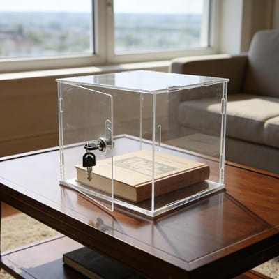 Acryl Vitrinekast - Display Box - Verzamelingen Tonen - Met Slot en Sleutel - 20x20x15cm - Transparant
