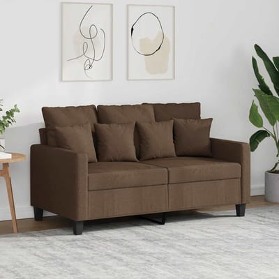 vidaXL - Tweezitsbank - 120 - cm - stof - bruin