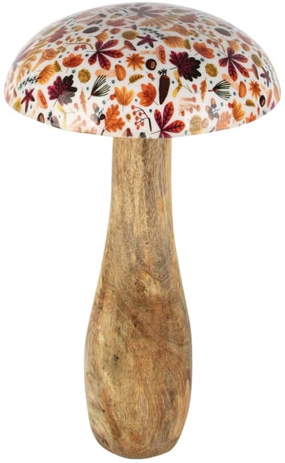 Dekoratief | Paddenstoel 'Harvest Season', hout/email, 14x14x25cm | A258016