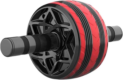 Fitness Wiel - Buikspierroller Kernspier - Thuis Krachttraining - Automatische Terugkeer - 21x17x15 cm - Rood