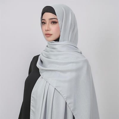 Dames Grote Maat Effen Effen Chiffon Kreuk Zilveren Hijab Sjaal Dame Hoge Kwaliteit Wikkels En Sjaals Moslim Hoofdband Islamitische Tulband gray