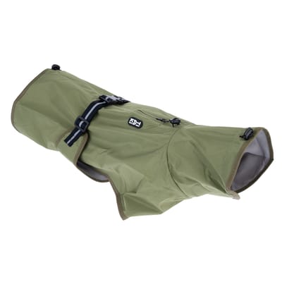 TIAKI hondenregenjas olijf ruglengte: ca. 40cm hond