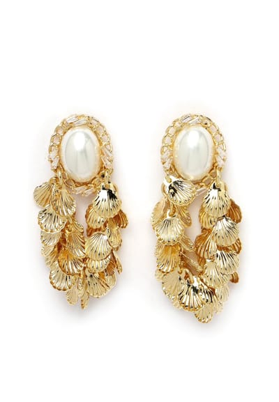 AVANT-GARDE PARIS Beaded Earrings - Goldkleurig 3cm X 5cm - 1 stuk - Glamoureus en veelzijdig accessoire