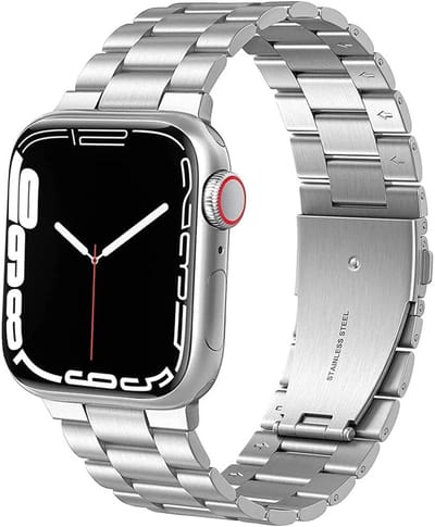 Casemania Watch Bandje Geschikt voor Apple Watch 1e Generatie, Series 3, 2 en 1 (38mm - 2017, 2016, 2015) - Zilver - Verstelbare RVS Metalen Horlogenbandje - Stainless Steel SmartWatch Strap