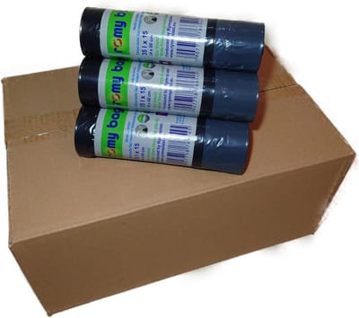 Romy Bags 60L Vuilniszakken, 1 Doos van 30 Rollen, 300 Zakken Eco Friend  100% recycled