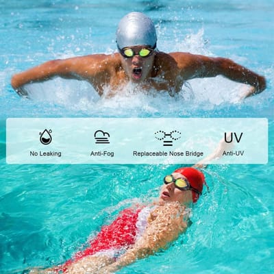 Zwembril Waterdicht Anti-condens Spiegelende Zwembril UV-bescherming Zwemtraining white