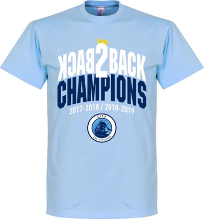 City Back to Back Champions T-Shirt - Lichtblauw - L