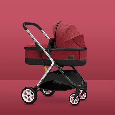 Compacte Buggy - Kinderwagen Omkeerbaar - Baby Vervoeren - Aluminium Vliegtuigframe - 32x77x100 cm - Rood