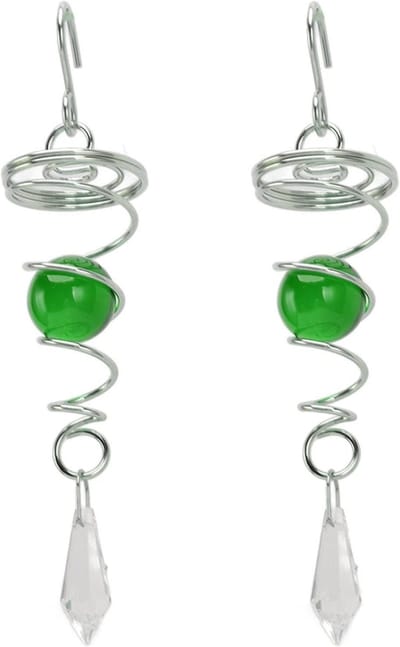 Windspinner Set - Spiraal Staart - Tuin Decoratie - Roestvrij Staal - 18 cm - Groen
