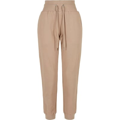 Urban Classics - Organic High Waist Dames joggingbroek - S - Creme