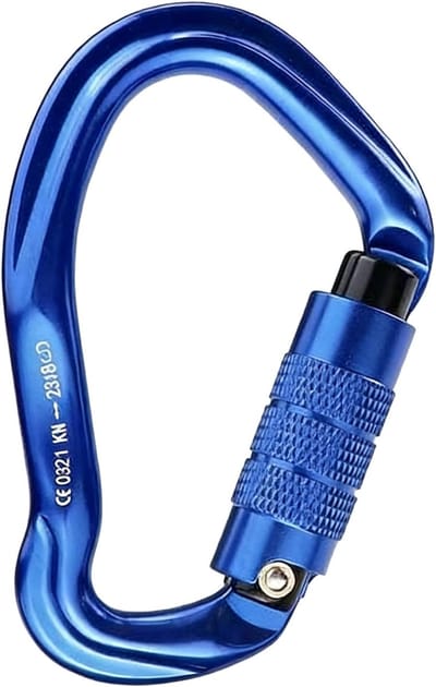 Karabiner Zwaar Belastbaar - Klemmen Sluitingen - Outdoor Wandelen Kamperen - 23 kN Sterkte - 10.74 x 6.8 cm - Blauw