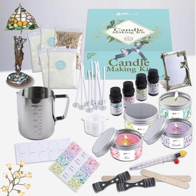 Zelf kaarsen maken set voor volwassenen en beginners met sojawas, geur- en kleurstoffen