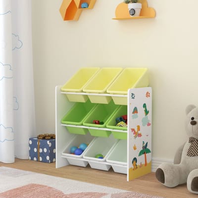 Kinderrek Muxía speelgoedkast 60x62x26,5 cm dinosaurus motief