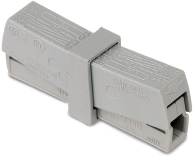 WAGO 224-201 Lampklem Flexibel: - Massief: 0.5-2.5 mm² 50 stuk(s) Grijs