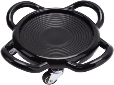 Buikspierwiel - Core Trainer - Thuis Fitness - Vierwiel Steun - 29x29x10cm - Zwart