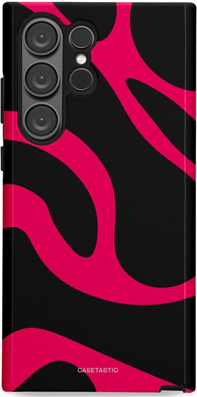 Casetastic Hoesje Geschikt voor Samsung S23 Ultra - Stijlvolle Beschermende Duo-layer Case - Hotpink Camoprint