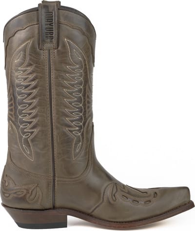 Mayura Boots 17 Taupe/ Dames Heren Cowboy Western Laarzen Spitse Neus Schuine Hak Waxed Leer Maat EU 37