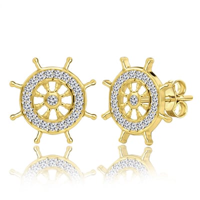 Juwelier Zwartevalk - 14 karaat gouden stuurwiel oorbellen 12.263--