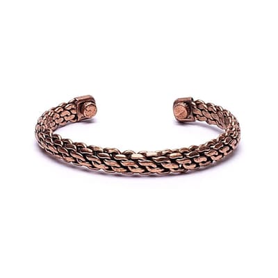 Armband koper gevlochten magnetisch
