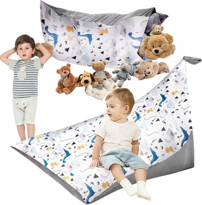 SnelShoppen - Extra Grote DBREAKS Kinderen Bean Bag Opbergzak voor Knuffels - Vouwbare Speelgoed Organizer - 200L Zitzak voor Kinderen - Perfect voor