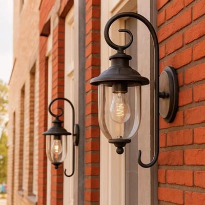 KS Verlichting Set van 2 Elzas Muurlamp Rustiek Bruin