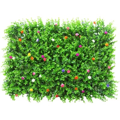 Kunstgrasmat Grashek Kunstheggen Hek voor Tuin Erf Achtertuin Decor black