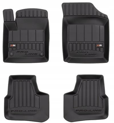 Frogum 3D Rubberen Vloermatten Set – Geschikt voor VOLKSWAGEN UP! vanaf 2011 – 4-delig – TPE Premium Kwaliteit – Extra Hoge Rand 6 cm – Geurloos – Zwart