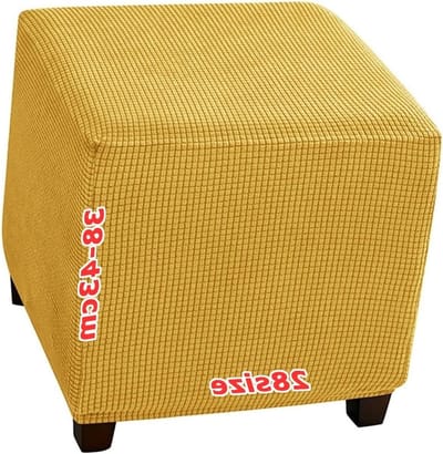 Hocker Hoes - Voetenbank Overtrek - Meubels Beschermen - Rekbaar Jacquard Fluweel - 55 x 55 cm - 1981