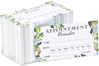 Dailygoods- Herinneringskaarten 200 Stuks - Gebladerte Ontwerp - Dubbelzijdig - Afspraken - Klantgegevens - 3,5 x 2 Inch - Afspraakkaarten