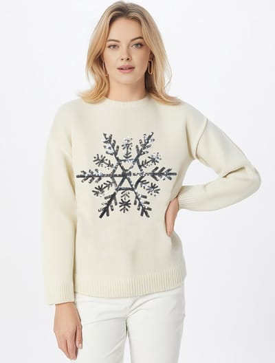 Starry Indigo - Foute Kersttrui / Sweater Dames - Sneeuwvlok