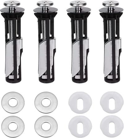 Toiletbril Bevestiging - Schroeven Set - Toilet Reparatie - Universele Pasvorm - 5.5 cm Lengte - Zwart