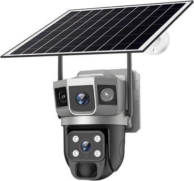 Buitenbeveiliging Camera - Draadloos Systeem - Huis Bewaken - Zonne-energie Aangedreven - 28 x 20 x 15 cm - Zwart