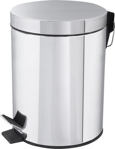Differnz Pedaalemmer Chroom â€“ Prullenbak Badkamer â€“ Afvalbakje â€“ 5 liter
