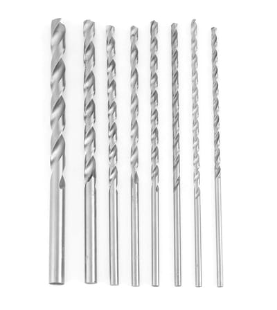 Dailygoods- Spiraalboor Set - 8 Stuks - Extra Lange Snijkant - Hoge Duurzaamheid - HSS Boor - Scherpe Boren - Voor Diepe Gaten - Boorset