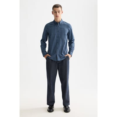 Scotch & Soda Micro Aop Slim-fit Shirt Diamond Micro Faded Denim Aop Taglia: S | Camicie Casual Outlet | Uomo | Blu