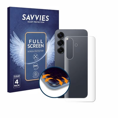 Savvies - Screenprotector voor Samsung Galaxy S25 Enterprise Edition (Achterkant) - Folie Beschermfolie transparant volledig dekking 4 Stuks