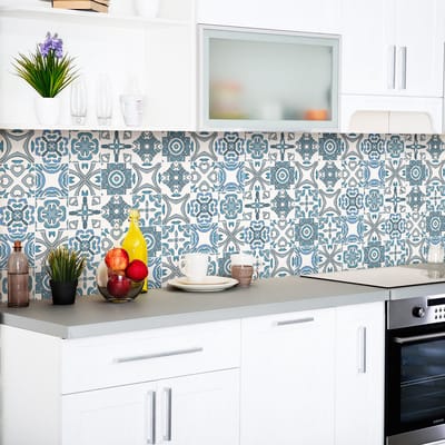 Zelfklevende tegelmuurstickers voor keuken en badkamer - 30 Azulejos Albertino tegelstickers - 30 stickers 20x20cm