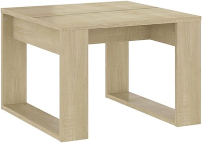 Kleine Vierkante Bijzettafel 50x50x35 cm met Sonoma Eikenblad