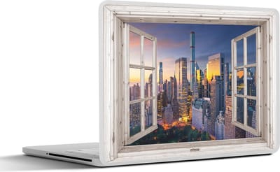 Laptop sticker - 10.1 inch - Doorkijk - New York - Architectuur - 25x18cm - Laptopstickers - Laptop skin - Cover