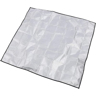 Tapis de Sol de Grill Résistant à la Chaleur Réutilisable Imperméable Résistant à l'Huile Argenté 4 Couches 39 Pouces
