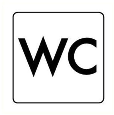 WC bordje - kunststof - wit 200 x 200 mm