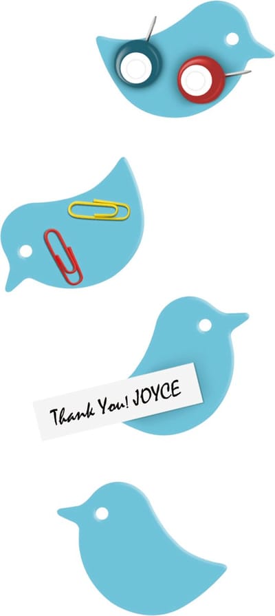 Siconi Sticky Organiser Animal Vogeltjes - Set van 4 stuks - Turquoise