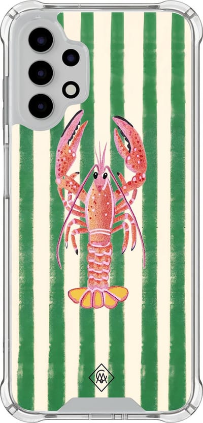 Casimoda® hoesje - Geschikt voor Samsung Galaxy A13 4G - Kreeft - Shockproof case - Extra sterk - TPU/polycarbonaat - Groen, Transparant