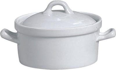 Cosy & Trendy Mini Ovenschotel Met Deksel - Ø 12 cm x 9 cm - Wit