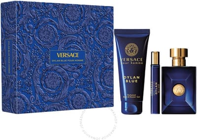 Versace Dylan Blue Giftset - 100 ml eau de toilette spray + 10 ml eau de toilette tasspray + 150 ml showergel - cadeauset voor heren