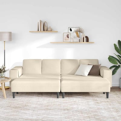 vidaXL Bank Crème 250 x 188 x 76 cm Corduroy stof