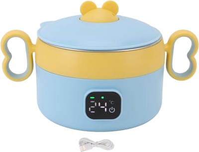 RVS Geïsoleerde Voedselwarmer Kom met Automatische Temperatuurregeling en USB Oplaadbare Elektrische Verwarming voor Thuis en Reizen