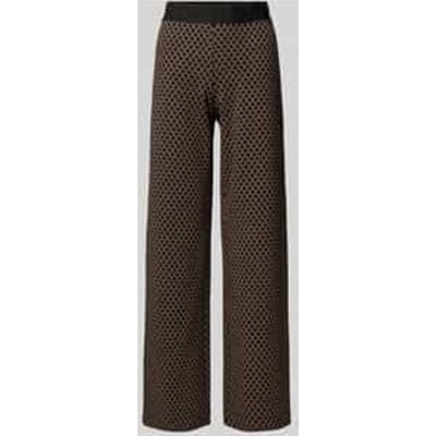 Wide leg stoffen broek met elastische band met label, model 'ELAINE'