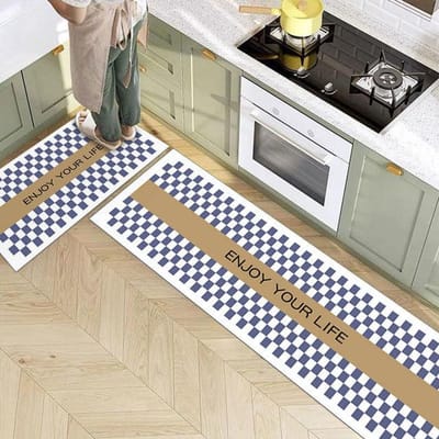 Tapis de sol de cuisine Couloir Balcon Tapis violet Chambre à coucher Salon Tapis long et doux Tapis d'entrée Tapis de salle de bain antidérapant 40cmx60cm 1pc white