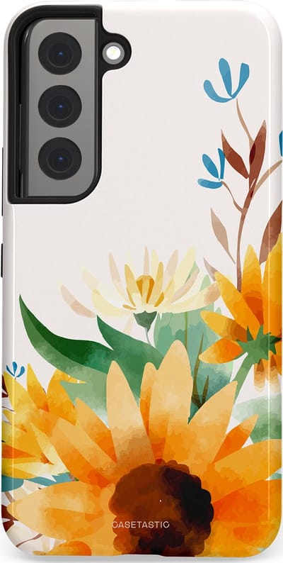 Casetastic Hoesje Geschikt voor Samsung S22 - Stijlvolle Beschermende Duo-layer Case - Stralend geel
